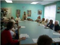 Senior center club meeting